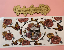 Load image into Gallery viewer, 45 Butterfly Skull 16 oz UV DTF Cup Wrap