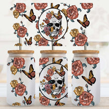 Load image into Gallery viewer, 45 Butterfly Skull 16 oz UV DTF Cup Wrap