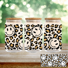 Load image into Gallery viewer, 31 Happy Face Leopard 16 oz UV DTF Cup Wrap