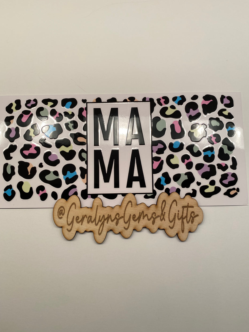 11 MAMA Colorful Cheetah 16 oz UV DTF Cup Wrap