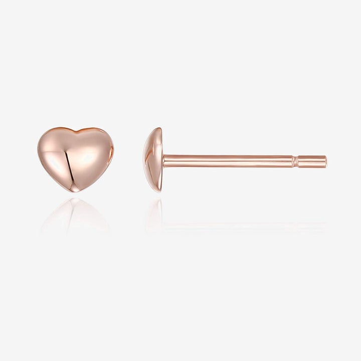 Rose Gold Puff Heart earrings
