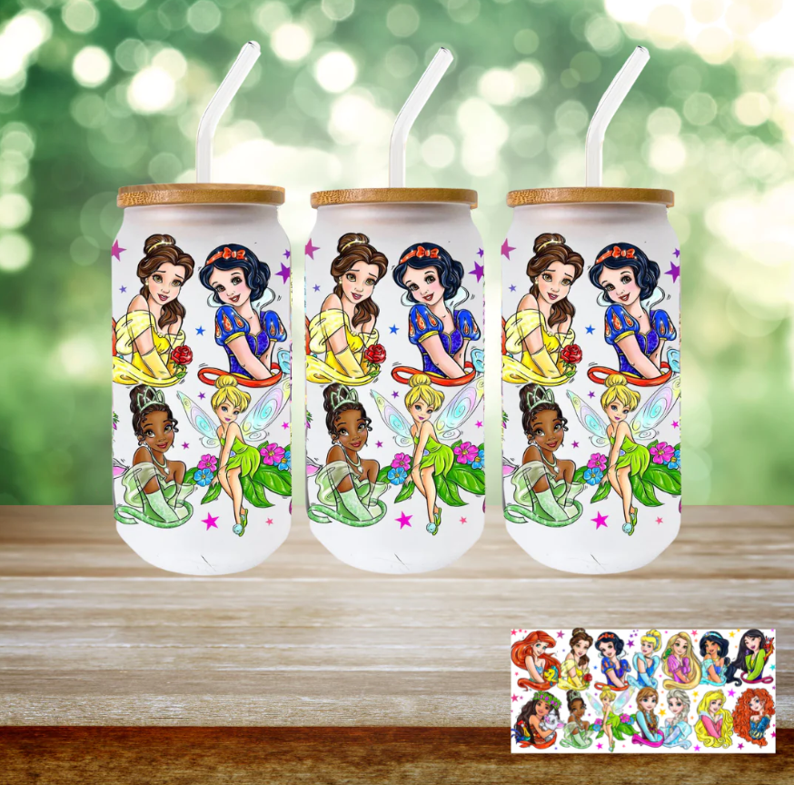 14 Princesses 16 oz UV DTF Cup Wrap