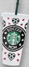 Load image into Gallery viewer, Soccer Mom 24 oz Cold Cup Wrap
