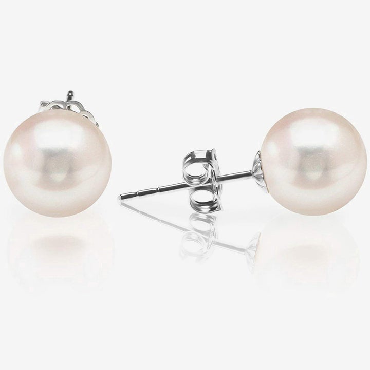 Yellow Gold Freshwater Pearl Studs